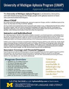 U-M Aphasia Program Overview for SLPs to print and share