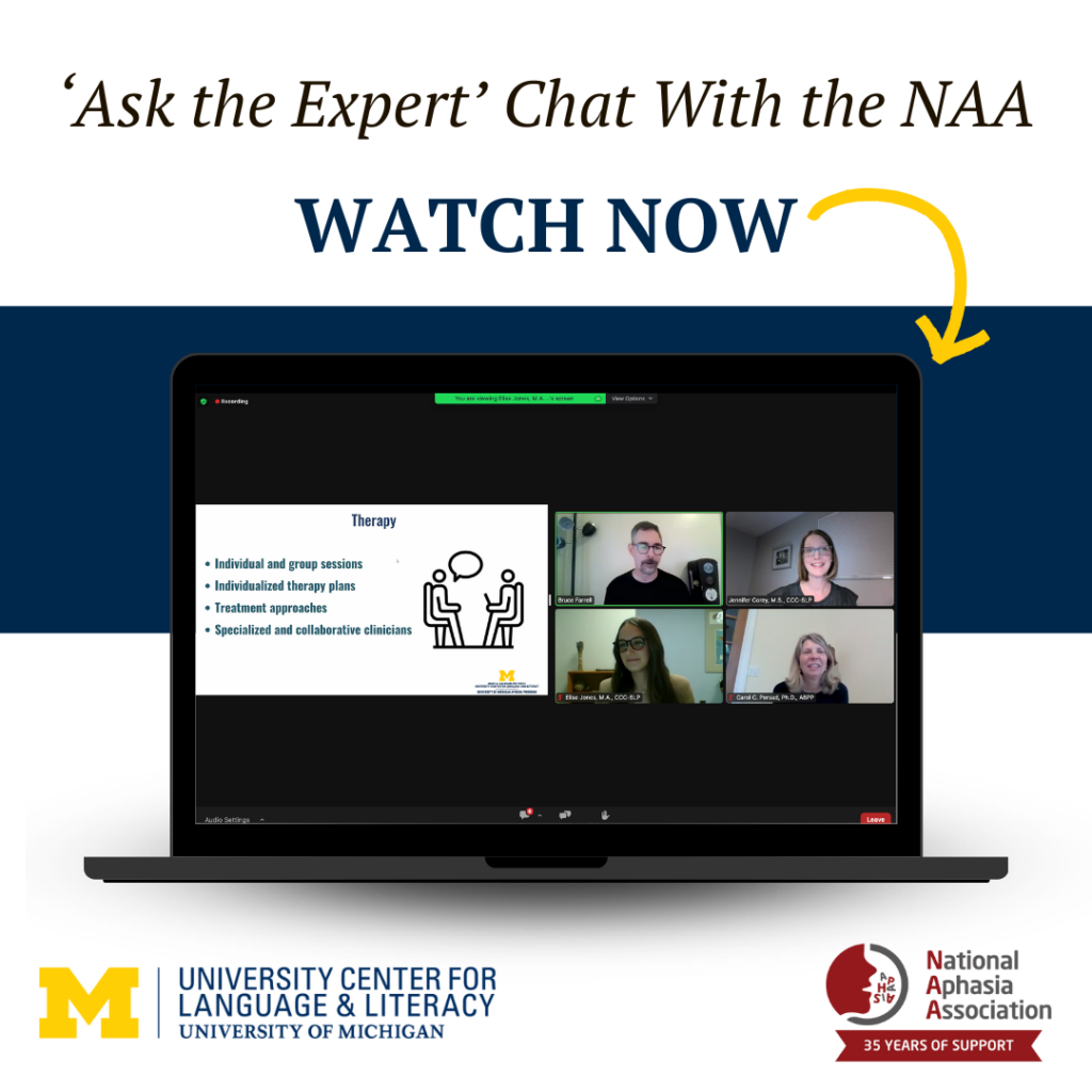 UMAP and NAA host webinar on Intensive, Comprehensive Aphasia Programs - Mary A. Rackham 